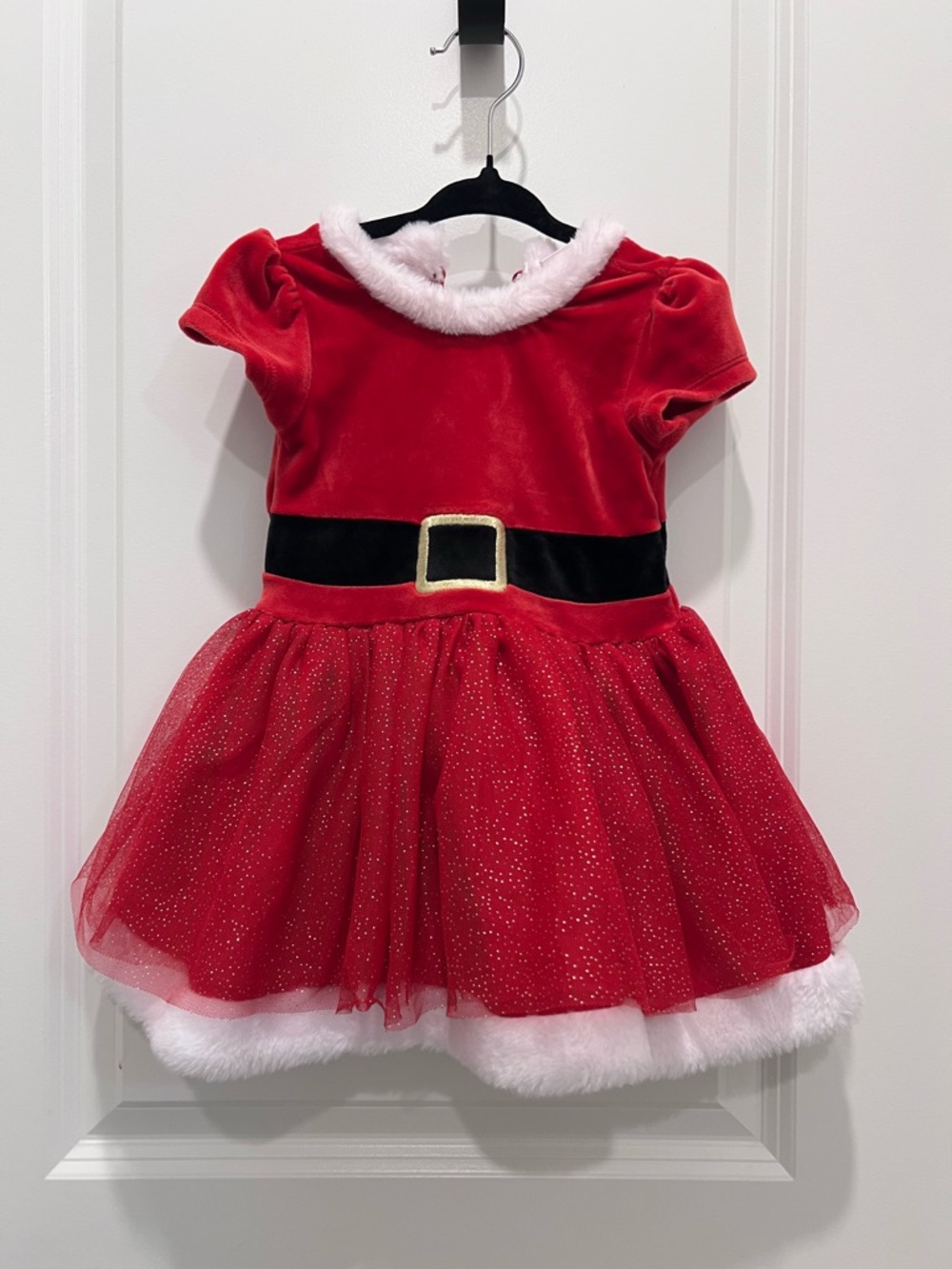 2/$24 💥♻ Christmas Red Velvet Festive Holiday Santa Dress | Size 18m | 6825